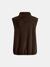 Load image into Gallery viewer, Full Size Fuzzy Zip Up Vest Coat with Pockets