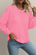 Load image into Gallery viewer, Striped Round Neck Long Sleeve Top
