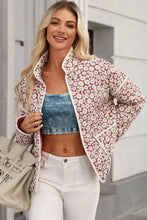 Load image into Gallery viewer, Floral Snap Down Mock Neck Coat