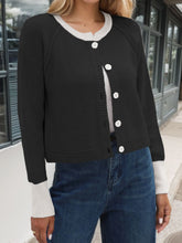 Load image into Gallery viewer, Contrast Button Up Long Sleeve Cardigan