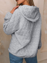 Load image into Gallery viewer, Textured Long Sleeve Hoodie with Pockets