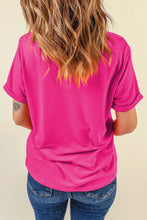 Load image into Gallery viewer, Flower Round Neck Short Sleeve T-Shirt