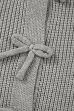 Load image into Gallery viewer, Bow Round Neck Long Sleeve Cardigan
