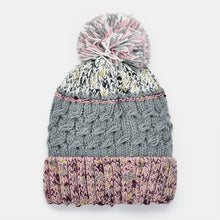 Load image into Gallery viewer, Contrast Thermal Hat with Pompom
