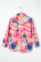 Load image into Gallery viewer, Abstract Print Collared Neck Long Sleeve Shirt