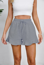 Load image into Gallery viewer, Full Size Drawstring Ruffle Hem Shorts