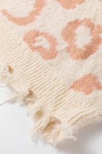 Load image into Gallery viewer, Distressed Trim Leopard V-Neck Sweater