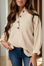 Load image into Gallery viewer, Half Button Long Sleeve Top