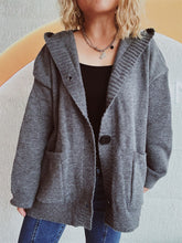 Load image into Gallery viewer, Dropped Shoulder Long Sleeve Hooded Cardigan
