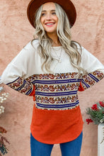 Load image into Gallery viewer, And The Why Ethnic Print Color Block Top