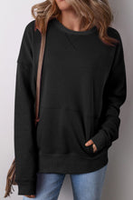 Load image into Gallery viewer, Solid Color Round Neck Long Sleeve Sweatshirt