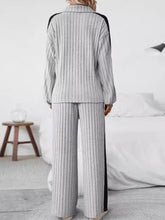 Load image into Gallery viewer, Plus Size Half Zip Long Sleeve Top and Pants Set