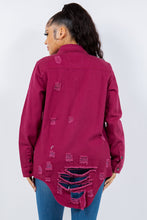 Load image into Gallery viewer, American Bazi Distressed Button Up Long Sleeve Denim Jacket