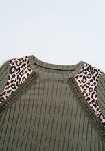 Load image into Gallery viewer, Leopard Round Neck Long Sleeve T-Shirt