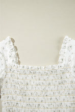 Load image into Gallery viewer, Smocked Printed Short Sleeve Jumpsuit