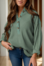 Load image into Gallery viewer, Half Button Long Sleeve Top