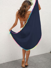 Load image into Gallery viewer, Rainbow Pompom Trim Swim Skirt