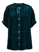 Load image into Gallery viewer, Ruched Round Neck Short Sleeve Shirt