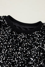 Load image into Gallery viewer, Sequin Round Neck Long Sleeve Blouse