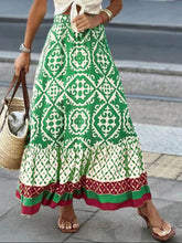 Load image into Gallery viewer, Geometric Elastic Waist Maxi Skirt