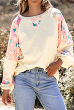 Load image into Gallery viewer, Printed Round Neck Balloon Sleeve Sweatshirt