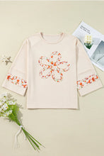 Load image into Gallery viewer, Exposed Seam Slit Floral Round Neck Blouse