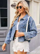 Load image into Gallery viewer, Pearl Trim Long Sleeve Denim Jacket