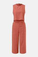 Load image into Gallery viewer, Round Neck Top and Wide Leg Pants Set