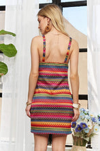 Load image into Gallery viewer, ADORA Contrast Striped V-Neck Mini Dress