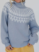 Load image into Gallery viewer, Contrast Turtleneck Long Sleeve Sweater