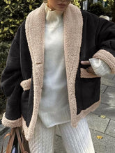 Load image into Gallery viewer, Fuzzy Collared Neck Long Sleeve Jacket
