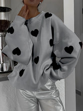 Load image into Gallery viewer, Valentine’s Day Heart Round Neck Long Sleeve Sweater
