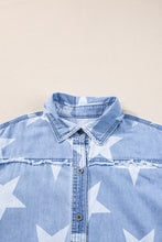 Load image into Gallery viewer, Raw Hem Star Short Sleeve Denim Dress