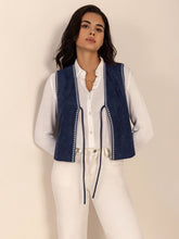 Load image into Gallery viewer, Tied Contrast Trim Vest