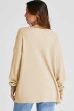 Load image into Gallery viewer, Waffle-Knit Long Sleeve Sweatshirt