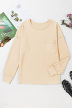 Load image into Gallery viewer, Pocketed Round Neck Long Sleeve Top