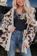 Load image into Gallery viewer, Cow Print Button Up Corduroy Shacket