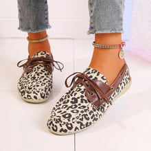 Load image into Gallery viewer, Lace Up Leopard Slip-Ons