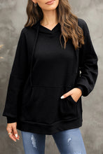 Load image into Gallery viewer, Waffle-Knit Long Sleeve Hoodie