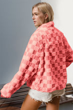 Load image into Gallery viewer, Double Take Checkered Long Sleeve Fuzzy Jacket
