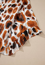 Load image into Gallery viewer, Printed Tie Neck Three-Quarter Sleeve Blouse