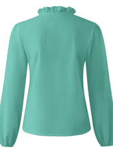Load image into Gallery viewer, Full Size Ruffled V-Neck Long Sleeve Blouse