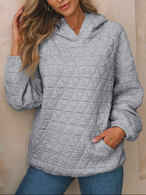Load image into Gallery viewer, Textured Long Sleeve Hoodie with Pockets