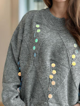 Load image into Gallery viewer, Sequin Mock Neck Long Sleeve Sweater