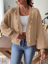 Load image into Gallery viewer, Pearl Open Front Long Sleeve Cardigan