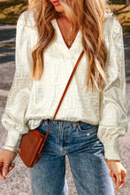 Load image into Gallery viewer, Geometric V-Neck Long Sleeve Blouse