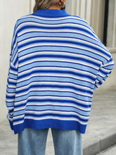 Load image into Gallery viewer, Striped Mock Neck Long Sleeve Sweater