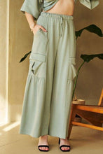 Load image into Gallery viewer, Davi &amp; Dani Drawstring Ruched Detail Wide Leg Pants