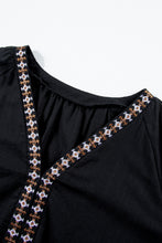 Load image into Gallery viewer, Embroidered V-Neck Three-Quarter Sleeve Blouse