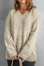 Load image into Gallery viewer, V-Neck Dropped Shoulder Sweater